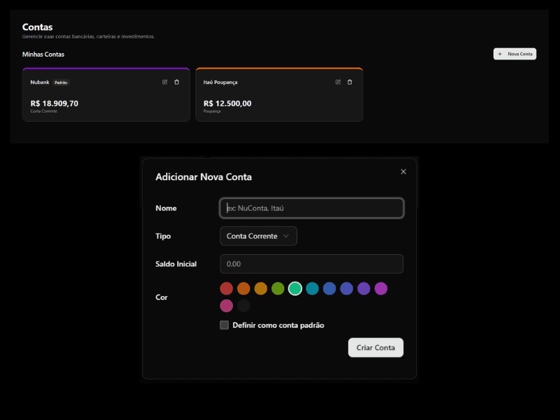 Gestão de contas bancárias